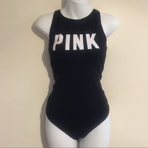 NWT Victoria’s Secret PINK Bodysuit Black Size L